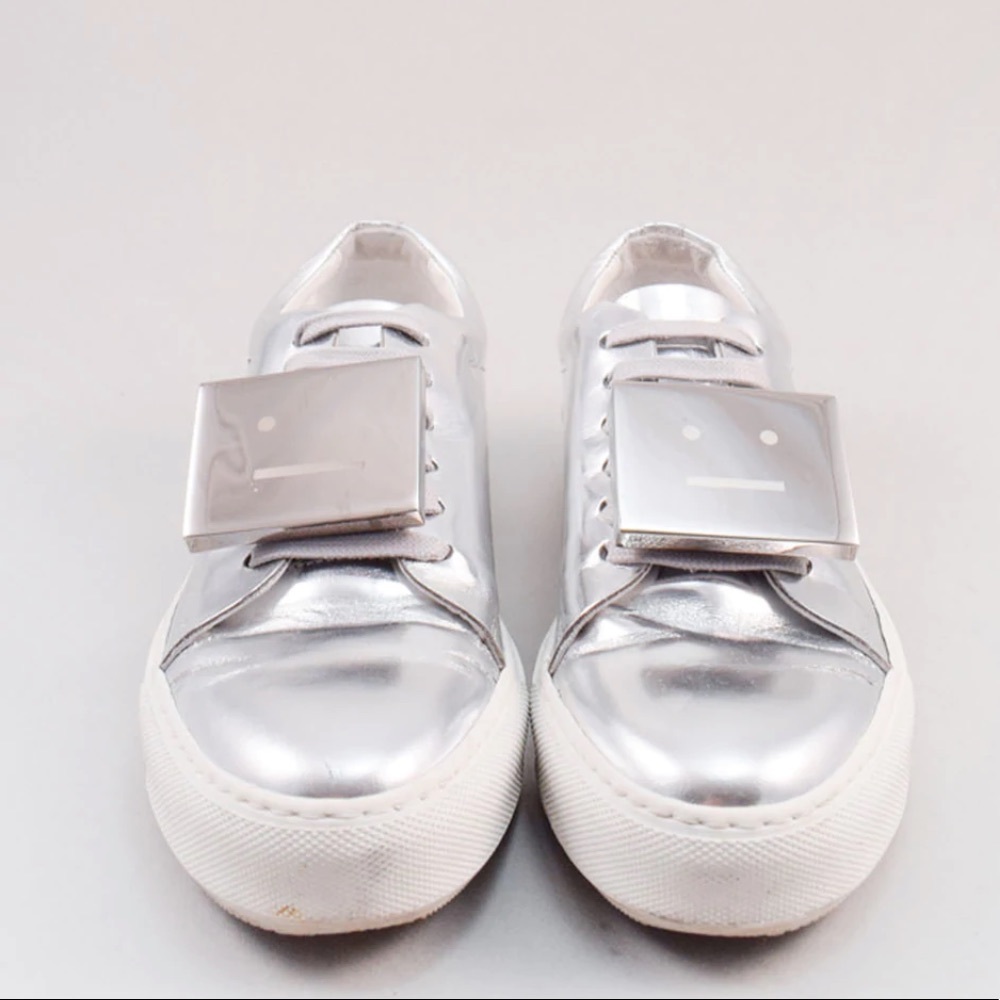 Acne Studios Silver Metallic "Adriana" Face Sneakers
